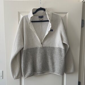 Patagonia Cream and Gray Cowl Sweater
